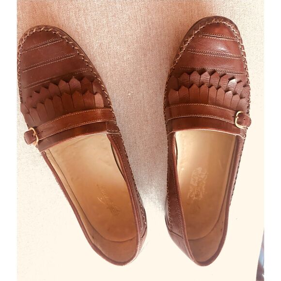 Giorgio Brutini VTG Preppy Tailored Leather Dressy Brown Loafers Men Shoes 10 main image 5